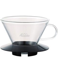 Kalita Wave Pour Over Coffee Dripper, Size 185​, Makes 16-26oz, Single Cup Maker, Heat-Resistant Glass, Patented & Portable