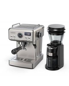 The Coffee Corner Ultimate Barista Gift Set: Professional Semi-Automatic Espresso Machine, All-Digital Grinder, Tamper, and Pitcher