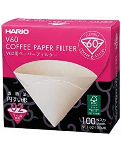 Hario V60-02 Bleached Paper Filters - 100 sheets