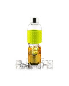 Asobu Ice Tea and Coffee Infuser Glass Water Bottle To Go for Cold Brew 400 ml-Green