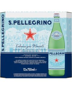 San Pellegrino Natural Sparkling Water in a pack of 12x750ml glass bottles