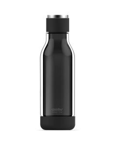 Asobu Inner Peace Glass and Tritan Encased 17 Ounce Travel Water Bottle-Black