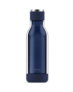 Asobu Inner Peace Glass and Tritan Encased 17 Ounce Travel Water Bottle-Blue