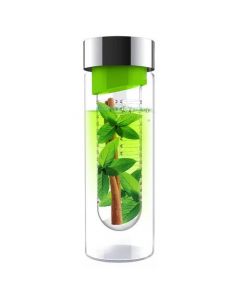 Asobu Flavor It Glass Water Bottle With Fruit Infuser 600 ml-Green