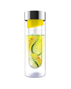 Asobu Flavor It Glass Water Bottle With Fruit Infuser 600 ml-Yellow