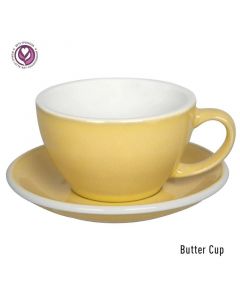 Loveramics Egg Set Cafe Latte Cup & Saucer, 300ml (6)-Butter Cup