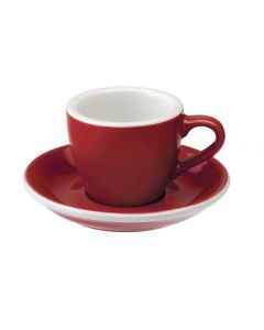 Loveramics Egg Set Espresso Cup & Saucer, 80ml (6)-Red