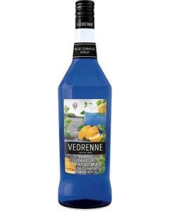 Vedrenne Blue Curaçao Syrup 1L - Pack of 6: Dive into Tropical Flavors, Bottle by Bottle