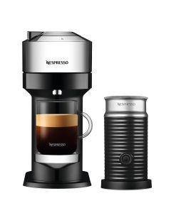 Nespresso GCV1 Vertuo Next Coffee Machine With Aeroccino Bundle-Chrome