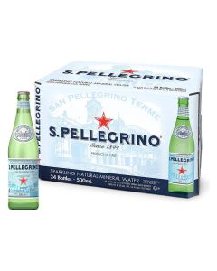 San Pellegrino Natural Sparkling Water - 24x500ml Glass Bottles