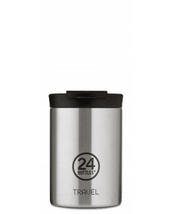 24BOTTLES Double Walled Insulated Stainless Steel Travel Tumbler - 350ml-Chrome