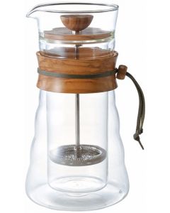 Hario Cafe Press Double Glass Olive Wood, 400 ml