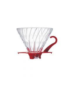 Hario V60 Glass Coffee Dripper Size 02, Red
