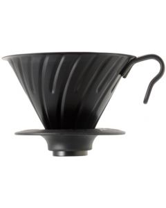 Hario V60 Metal Dripper Size 02 with Silicone Base, Matte Black