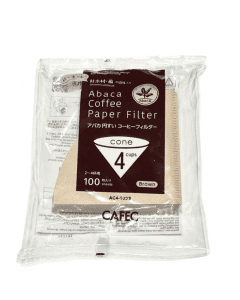 Cafec Abaca Cone Shaped Paper Filter (Cup 4) Brown