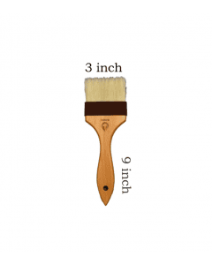 Benki Flat Brush 3″ Wide with Natural Bristle and Wooden Handle