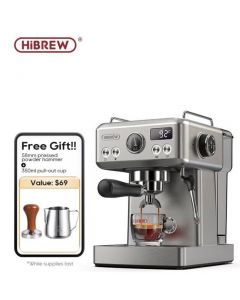 HiBREW H10A 20-Bar Professional Semi-Automatic Espresso Machine with Free Tamper and Pitcher