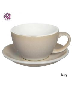 Loveramics Egg Set Cafe Latte Cup & Saucer, 300ml (6)-Ivory