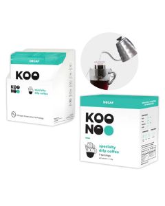 KOONOO Decaf | Medium Roast | 7 x 12g Sachets | Specialty Drip Coffee | Made in UAE