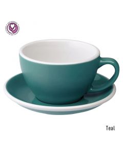 Loveramics Egg Set Cafe Latte Cup & Saucer, 300ml (6)-Teal