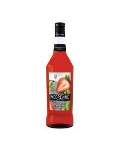 Vedrenne Strawberry Syrup 1L - Pack of 6: Summery Sweetness in Every Bottle