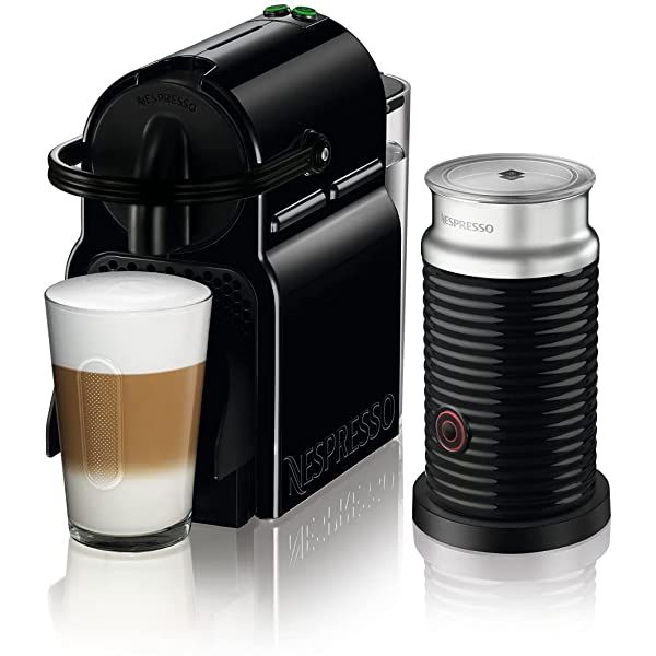 Nespresso Inissia D40 Coffee Machine Black Aerocino Frother Black Bundle Buy Online at Best price in KSA